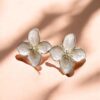 SMD- White Flower Earring