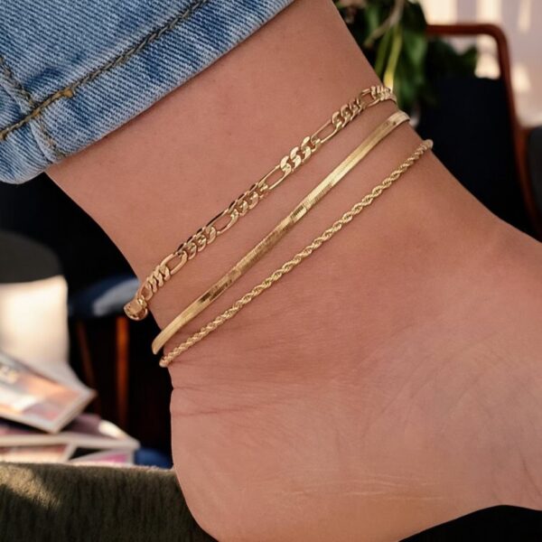 SMD-Gold Anklet Set of 3