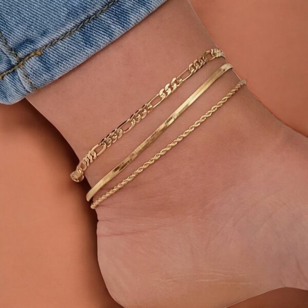 SMD-Gold Anklet Set of 3