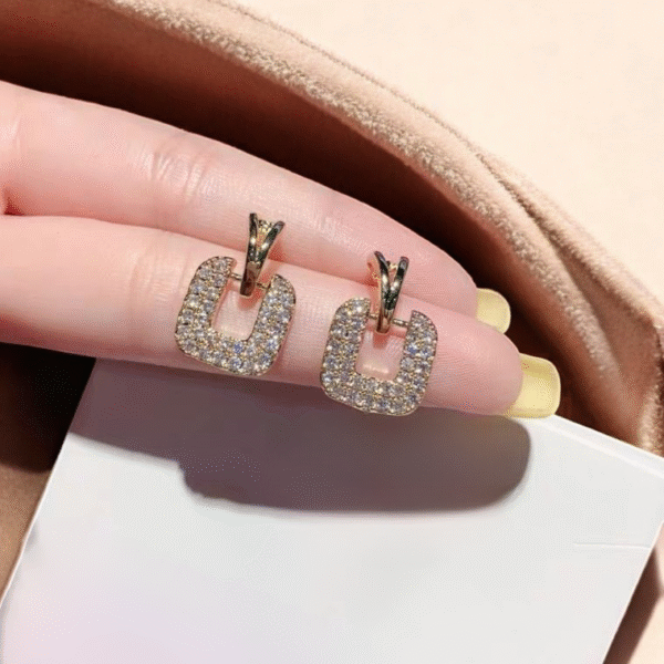 SMD- Diamonds Square Gold-Earring