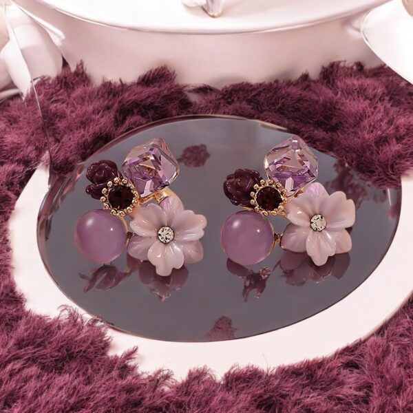 SMD-Purple Flower Earrings