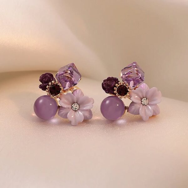 SMD-Purple Flower Earrings
