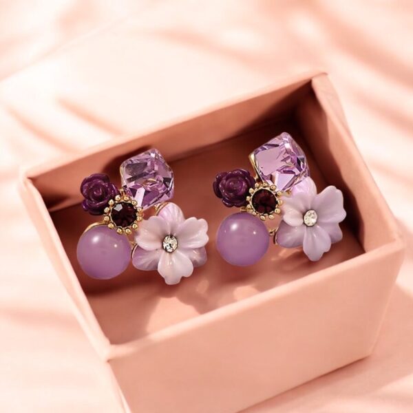 SMD-Purple Flower Earrings