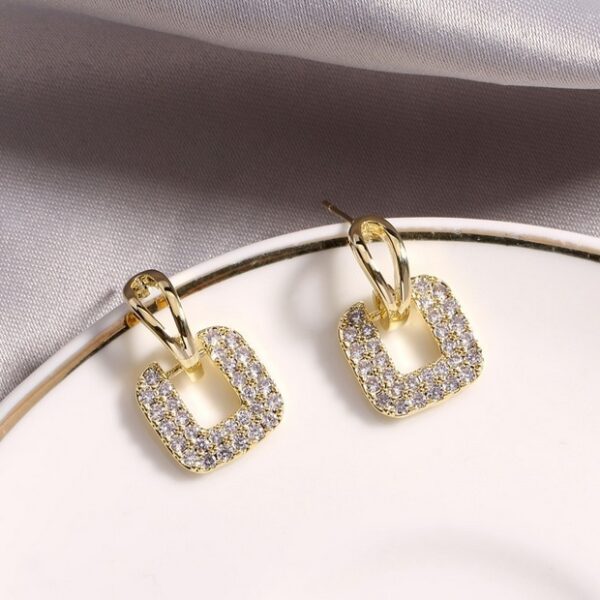 SMD- Diamonds Square Gold-Earring
