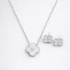 11 Silver clover pendant Set