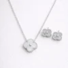 111 Silver clover pendant Set
